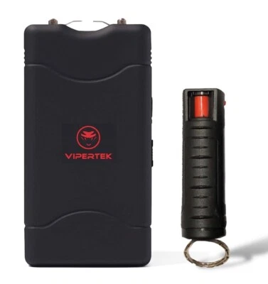 VIPERTK VIPERTEK 350 BV Rechargeable Mini Stun Gun LED Light with Pepper Spray