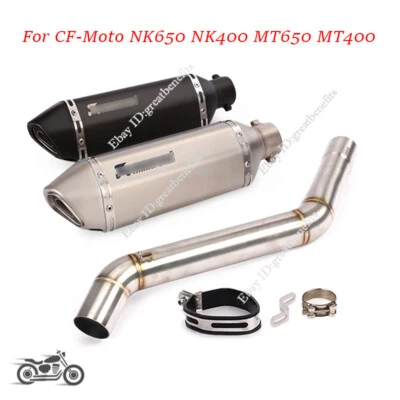 Tubo de escape medio deslizable 51 mm silenciador escape para CF-Moto NK650 NK400 MT650 MT400 Foto 1 de 4