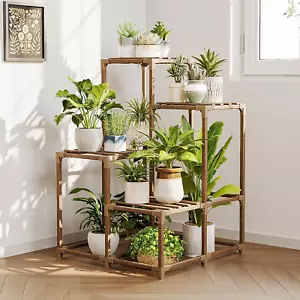 Corner Plant Stand Indoor Outdoor Plant Shelf Small Plant Table for Multiple Pla - Picture 1 of 12