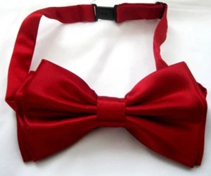 UNISEX ADULT KID DARK RUBY RED SOFT TUXEDO ADJUSTABLE STRAP BOWTIE BOW TIE-NEW! - Picture 1 of 1