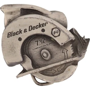 Skill Black Decker Saw Circular Carpenter Craftsman 1970s Vintage Belt Buckle - Picture 1 of 5
