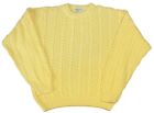 Vintage Abercrombie & Fitch Cable Knit Sweater Yellow Mens Large Vtg Made USA
