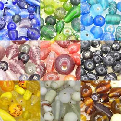 Mixed Handmade Beads Indian Matt Irid Lustre AB 9 Colours BUY 50g Or 100g 744D - Image 1 of 4
