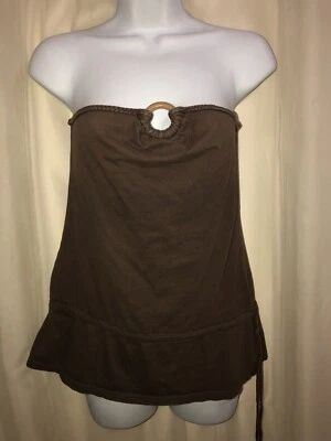 ENERGIE BOHO TOP BLUSA CAMISA SIN TIRANTES MARRÓN JR Para Mujer Talla MEDIANA Foto 1 de 4