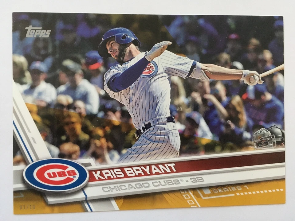 2017 Topps Jumbo 5x7 Kris Bryant Cubs 1 #’d 03/10 Gold - Image 1 of 1