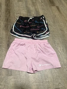 Set Of 2 Girls Champion Lightweight Shorts SZ  L Summer Colors And Breathable - Picture 1 of 3