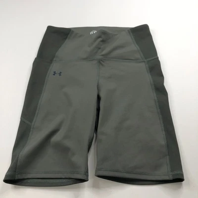 Under Armour Celliant Medium (Fit 27In) Exercise Yoga Biker 9" Shorts Green Gray - Image 1 of 4