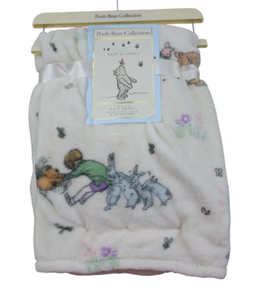 Manta polar para bebé Winnie the Pooh Bear Collection Christopher Robin crema nueva con etiquetas Foto 1 de 4