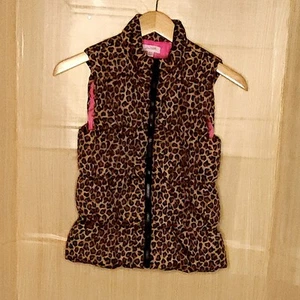 Unbranded Girls Brown Leopard Print Lightweight Puffer Vest Large - Picture 1 of 6
