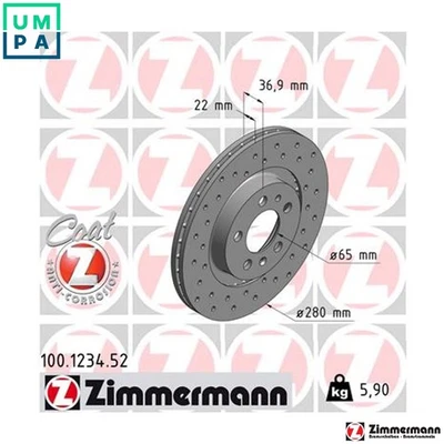 2x BRAKE DISC 100.1234.52 FOR SKODA OCTAVIA/Combi VW NEW/BEETLE/Convertible 2.0L - Image 1 of 4