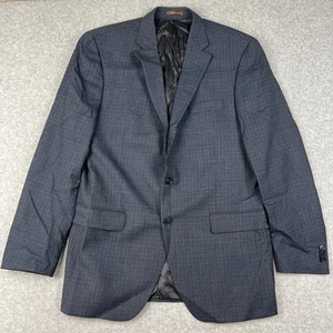 Peter Millar Golf Wool Sport Coat Blazer 42L Mens Blue Plaid Suit Jacket - Picture 1 of 11