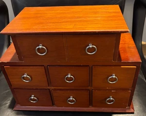 Vintage Gunther Mele 1970s Solid Wood  Jewelry Box MCM Retro - Picture 1 of 5