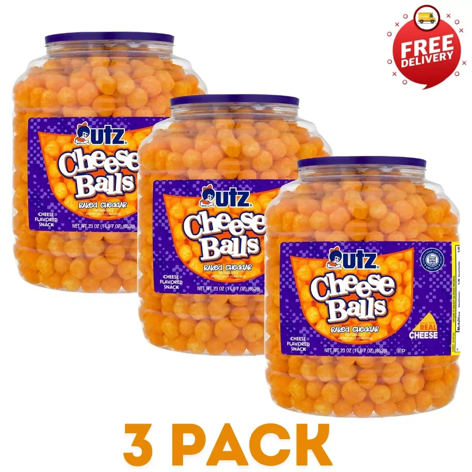Сырные шарики Utz, бочка 23 унции (3 банки) - Изображение 1 из 4