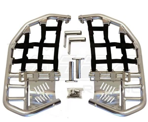 Raptor 660 Nerf Bars Pro Peg Heel Guards Alba Racing Silver black 203 t7 - Picture 1 of 3