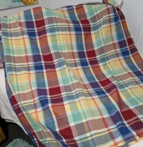 Mainstays 55 X 102 Rectangular Multicolor Rainbow Plaid Tablecloth - Picture 1 of 4