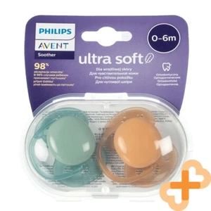 PHILIPS AVENT Silicone Pacifier 0-6 months Soft Undecorated M SCF091/03 2 Pcs. - Picture 1 of 24