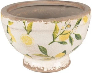 Clayre & Eef 6CE1536S Dekoration Blumentopf Ø 17x11 cm Gelb - Bild 1 von 3