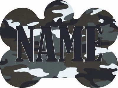 Etiqueta de identificación de mascotas personalizada tema de camuflaje cualquier nombre etiqueta de perro impresa 2 caras Foto 1 de 4