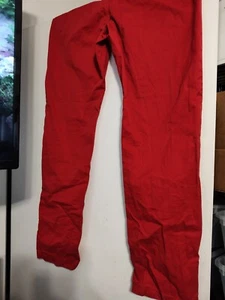 Galeries Lafayette Pants-34x34-Red 100% Cotton Flat Front-Nice - Picture 1 of 17