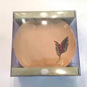 NIB SET OF 4 Tracy Porter OLIVEWOOD COLLECTION Salad Plates Yellow/Gold w/Leaves - Picture 1 of 6