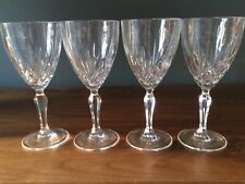 Set of 4 Vintage Lead Crystal Deep Cut Large Wine Water Glasses Goblets FREEPOST