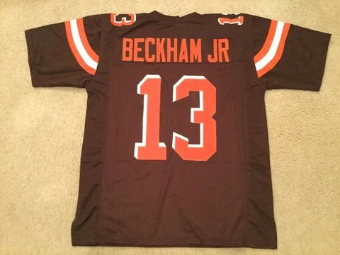 UNSIGNED CUSTOM Sewn Stitched Odell Beckham Jr Brown Jersey - M, L, XL, 2XL Cover