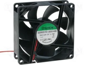 Sunon Lüfter 80x80x25mm EF80251S1-A99 DC 12V 3200 U/min 33dBA Gleitlager 2 Litze - Bild 1 von 1
