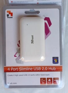 Trust 17014 4 Port USB Slimline 2.0 Micro Hub - Color Blanco - Picture 1 of 3
