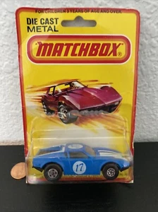 De colección 1980 Lesney MATCHBOX Die Cast Metal #8 DETOMASO PANTERA Blister Pack En Tarjeta - Imagen 1 de 10