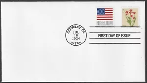 US 5900 Flowers Red Tulips 5c (from sheet) CDS FDC 2024 - Picture 1 of 1