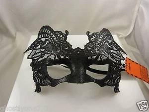eye mask Mardi Gras play costume Halloween trick or treat black fancy style - Picture 1 of 4