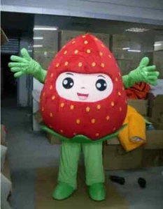 Strawberry Fruits Mascot Costume Cosplay Party Dress Clothing Halloween Adult - Picture 1 of 3