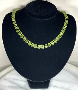 Vintage Peridot Briolette Necklace Estate Fine Jewelry Pre-Owned 14K Yellow Gold - Picture 1 of 12