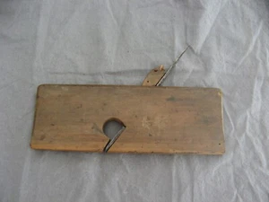 ancien rabot plat en bois avec lame métalique - Imagen 1 de 8