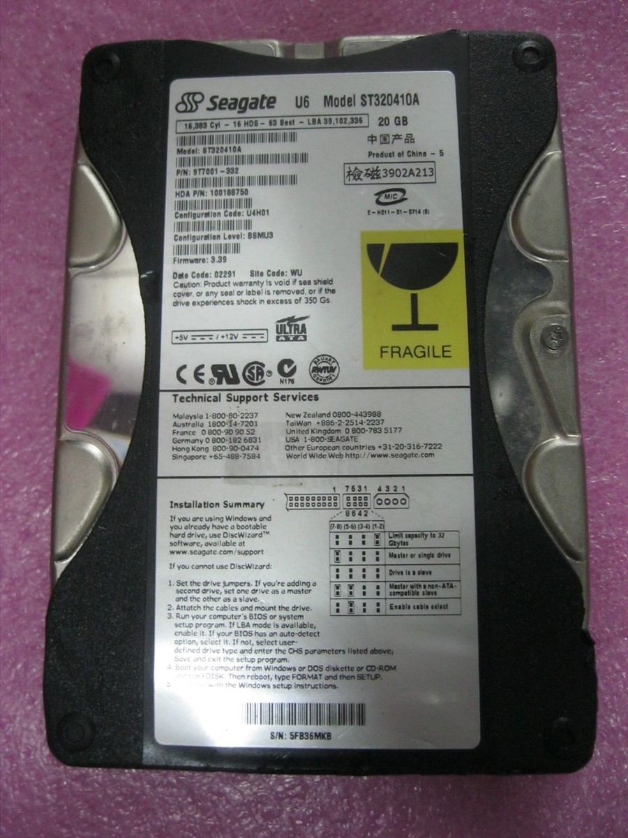 Seagate 20GB PATA/IDE/EIDE Hard Drives (HDD, SSD & NAS) for Seagate 20GB PATA/IDE/EIDE Hard Drives (HDD, SSD & NAS) for