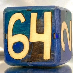 64 Blue gradation.Gold - Backgammon Doubling Cube - 36mm - Picture 1 of 9