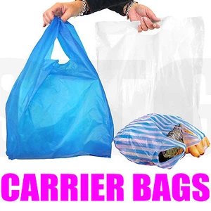 PLASTIC VEST CARRIER BAGS BLUE OR WHITE VENUS BRAND