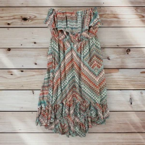 American Rag Cie Strapless Dress Womens Size XL Ruffled Multicolor High Low NWT - Picture 1 of 7