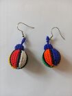  Zulu Beaded Multicoloured  Earrings African Jewellery Handmade in S Africa KZN