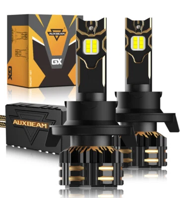 AUXBEAM 120W 110W 70W H13 9008 LED Headlight Bulbs Hi/Lo Beam Canbus 6500K White - Image 1 of 4
