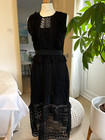Iris Black Lace Lined Dress, UK Size 12  Very Good