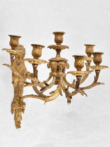 Pair of Louis XVI bronze wall sconces 11¾" Cover
