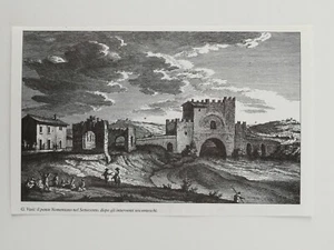 Clipping Ritaglio Illustrazione ROMA Ponte Nomentano nel 700 Giuseppe Vasi - Picture 1 of 1