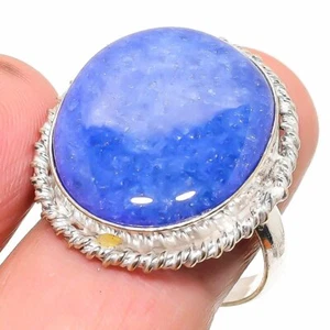 Natural Blue Sapphire Gemstone 925 Sterling Silver Ring Size 7 K216 - Picture 1 of 5