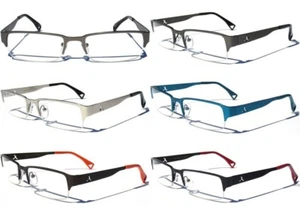 Lente transparente con marco de media ceja Gafas de moda Delgadas Colores metálicos - Imagen 1 de 6