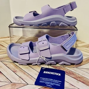 Birkenstock Mogami Kids 1 Icy Purple Fog Birko-Flor Sandals Back Strap Buckles - Picture 1 of 7