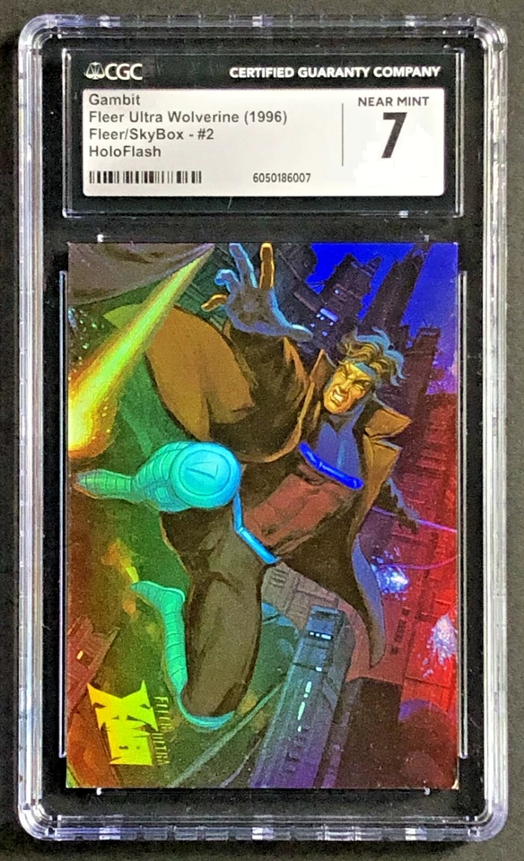 📢 1996 CGC 7.0 Fleer Ultra Wolverine - Gambit #2 Holoflash RARE X-MEN Card ⭐️ - Image 1 of 2