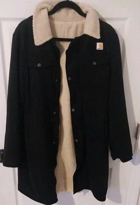 Abrigo CarharttPatchwork Cordero Vellón Multi-Bolsillo Cuello Inverso Exterior Negro XL Foto 1 de 4