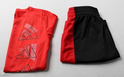 Conjunto de 2 camisetas y pantalones cortos Adidas para niños CG2 rojo brillante brezo mediano (10/12) Foto 1 de 4