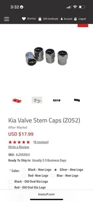 Como Nuevo Kia Stuff Accesorios Tapas de Válvula de Neumático y Cubierta de Volante Foto 1 de 2